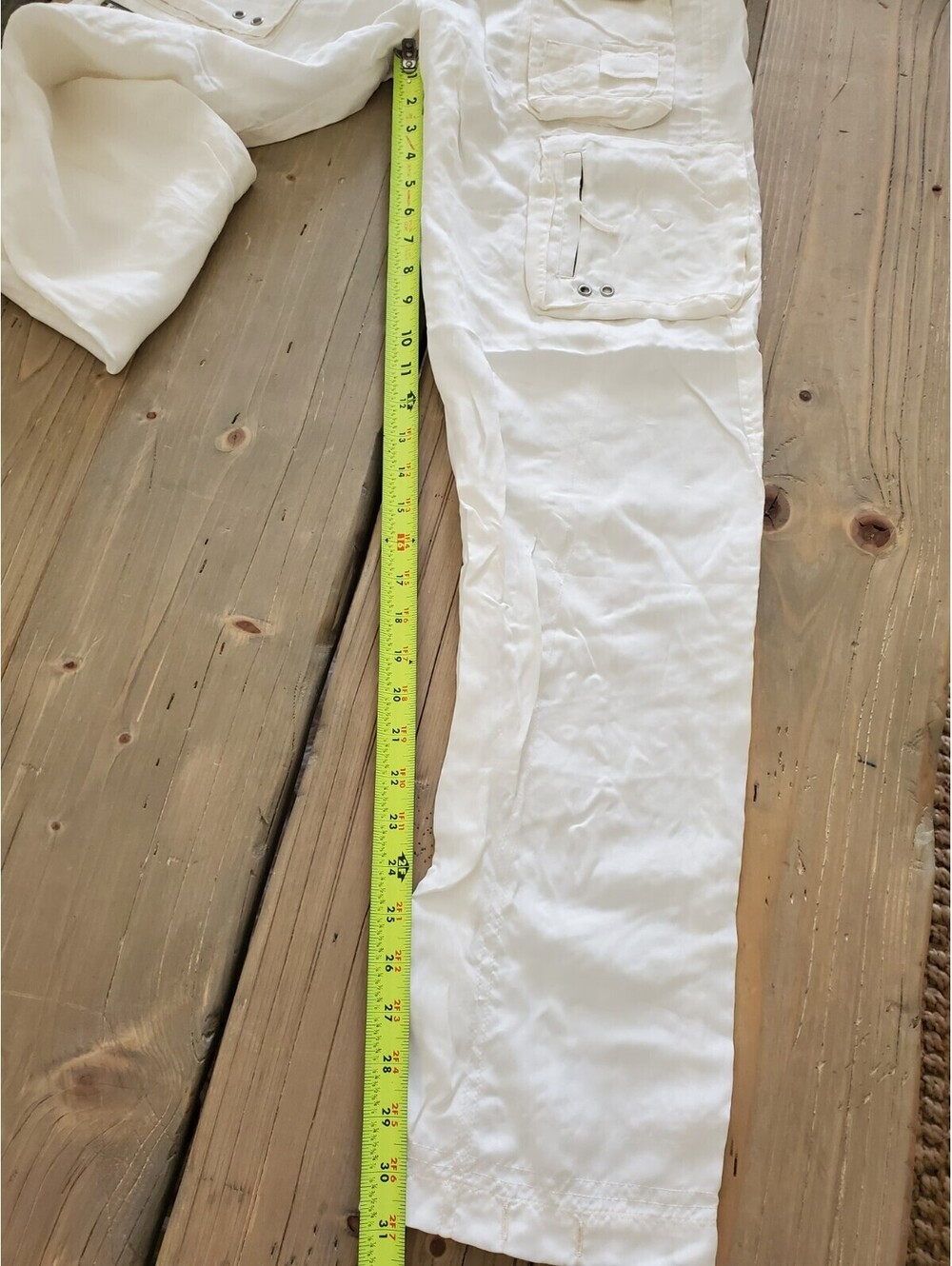 Johnny Was White Cargo Linen Pants - Picture 15 of 16